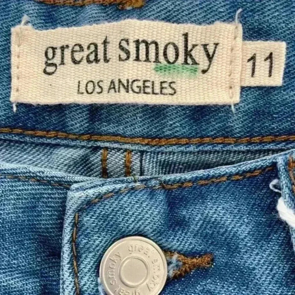 Great Smoky Los Angeles Junior Wide Leg Cropped High-Rise Loose Fit Jeans Size 1 - Picture 6 of 7